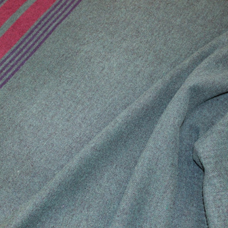 Tessuto Misto Lana Deadstock con Balza Bordeaux e Blu