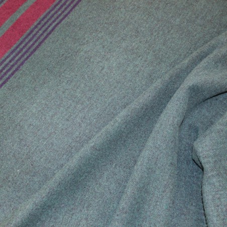 Tessuto Misto Lana Deadstock con Balza Bordeaux e Blu