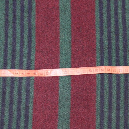 Tessuto Misto Lana Deadstock con Balza Bordeaux e Blu