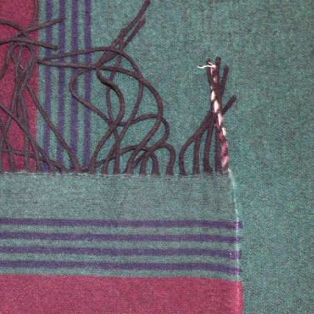 Tessuto Misto Lana Deadstock con Balza Bordeaux e Blu