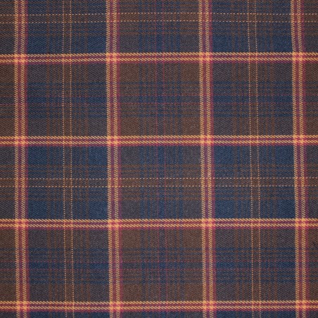 Tessuto Scozzese Moro e Blu – Fantasia Tartan Bordeaux e Ocra