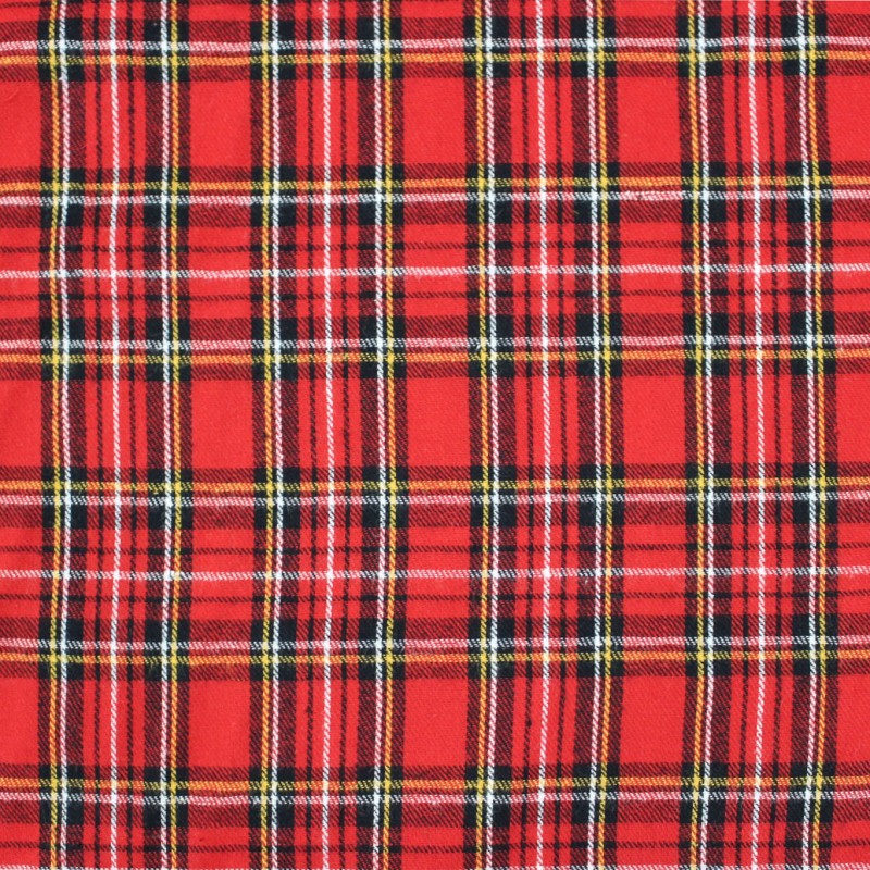Tessuto flanella cotone scozzese rosso caldo e morbido | Natale