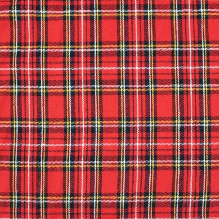 Tessuto flanella cotone scozzese rosso caldo e morbido | Natale