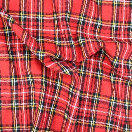 Tessuto flanella cotone scozzese rosso caldo e morbido | Natale
