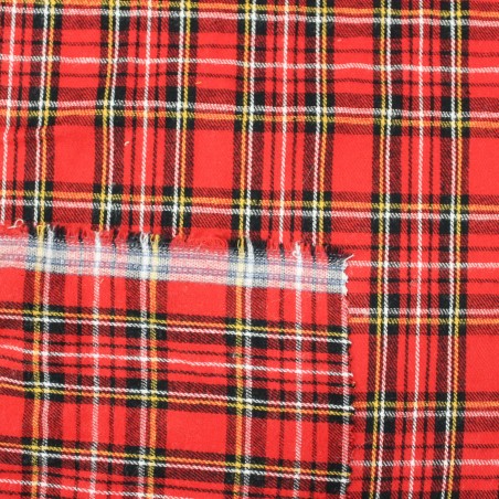 Tessuto flanella cotone scozzese rosso caldo e morbido | Natale