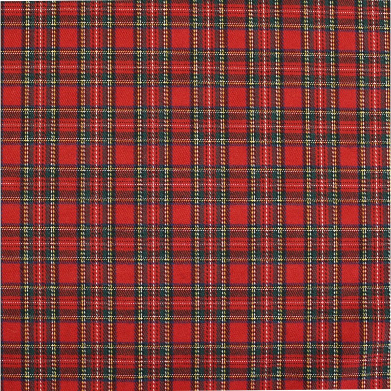 Tessuto scozzese rosso verde con lurex argento | Tessuti Natalizi