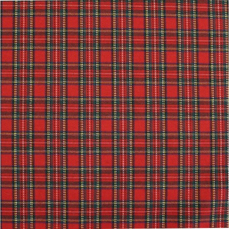 Tessuto scozzese rosso verde con lurex argento | Tessuti Natalizi