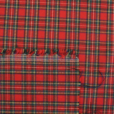 Tessuto scozzese rosso verde con lurex argento | Tessuti Natalizi