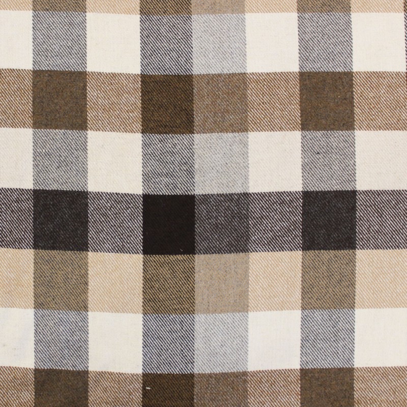 Tessuto misto lana quadri beige panna grigio nero Made in Italy