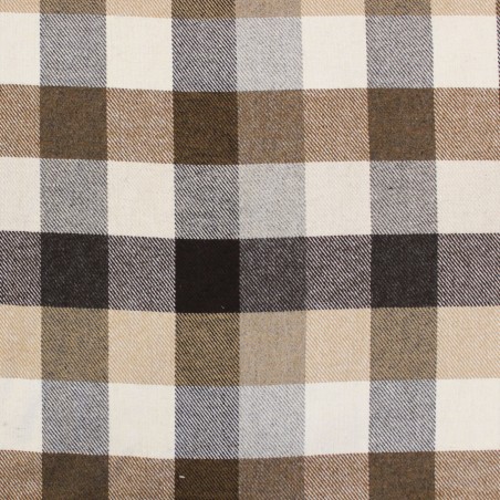 Tessuto misto lana quadri beige panna grigio nero Made in Italy