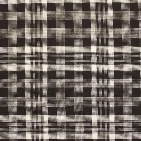 Tessuto quadri marrone panna in poliviscosa ed elastan| Tessuti Casual