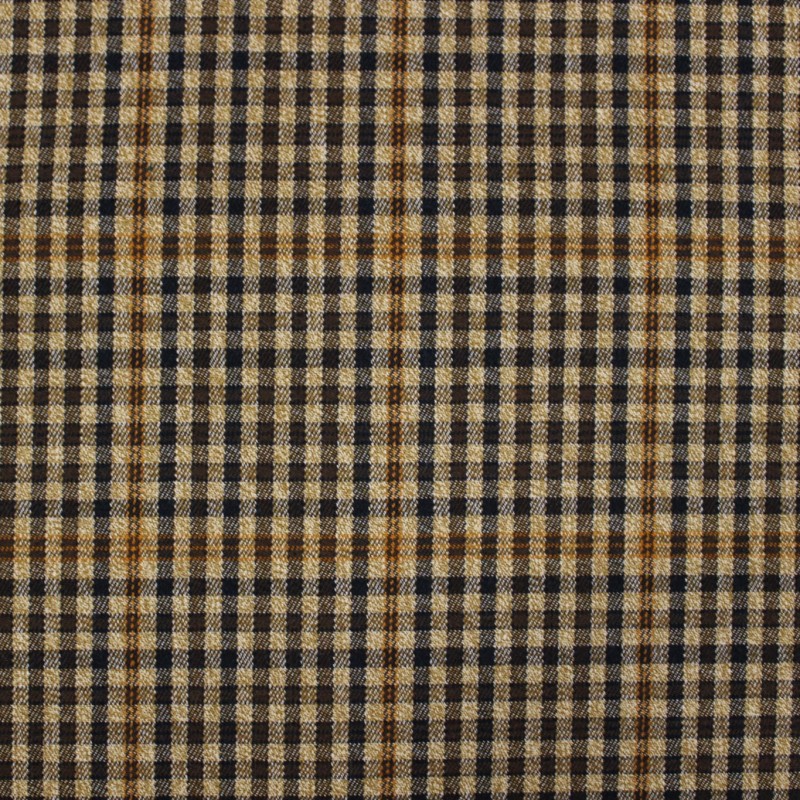 Tessuto Vichy scozzese beige quadri marrone blu arancio|Tessuti casual
