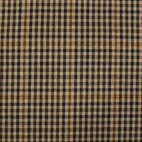 Tessuto Vichy scozzese beige quadri marrone blu arancio|Tessuti casual