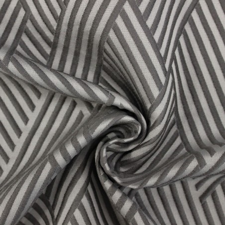Tessuto Jacquard Geometrico Grigio Chiaro | 100% Poliestere Riciclato GRS | Tessuti Deadstock