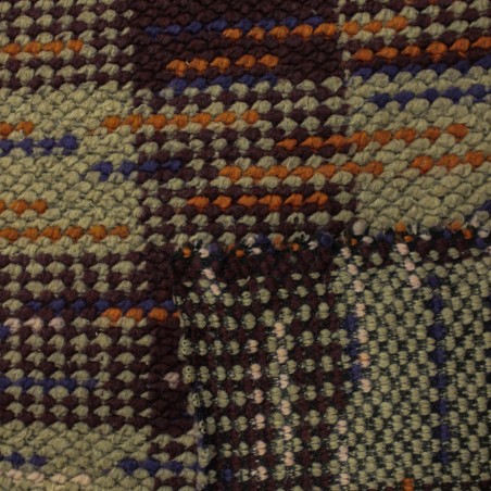 Tessuto uncinetto bordeaux in misto lana per cappotti | tessuto deadstock