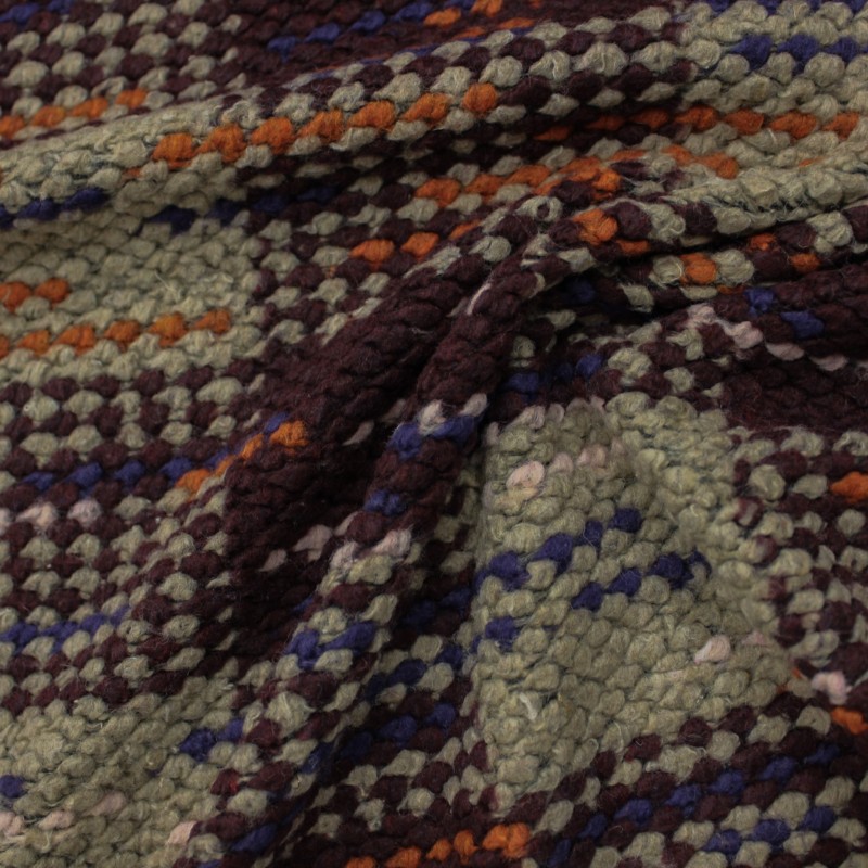 Tessuto uncinetto bordeaux in misto lana per cappotti | tessuto deadstock