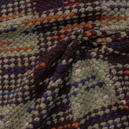 Tessuto uncinetto bordeaux in misto lana per cappotti | tessuto deadstock