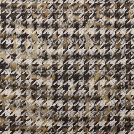 Jacquard Pied de Poule Chiné Bianco Marrone Beige Made in Italy | Tessuti Deadstock