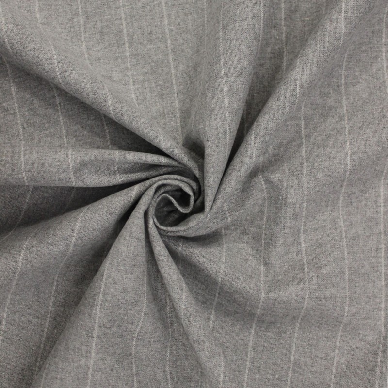 Cotone gessato grigio abbigliamento invernale  | il tessutaio