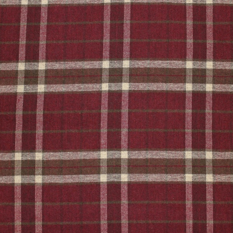 Flanella Scozzese Bordeaux | 42PL 30VI 28CO | Quadra 10 cm | 180 g/m²