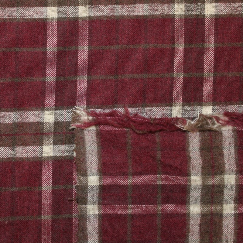 Flanella Scozzese Bordeaux | 42PL 30VI 28CO | Quadra 10 cm | 180 g/m²