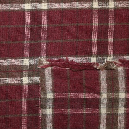 Flanella Scozzese Bordeaux | 42PL 30VI 28CO | Quadra 10 cm | 180 g/m²