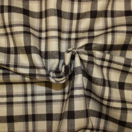 Tessuto Scozzese Panna e Marrone | Tessuto per Giacca