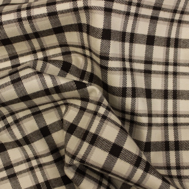 Tessuto Scozzese Panna e Marrone | Tessuto per Giacca