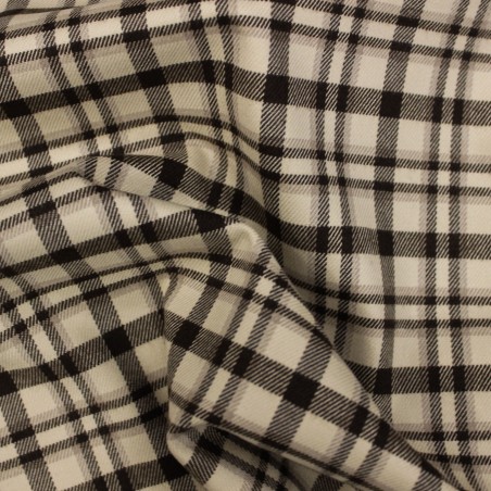 Tessuto Scozzese Panna e Marrone | Tessuto per Giacca