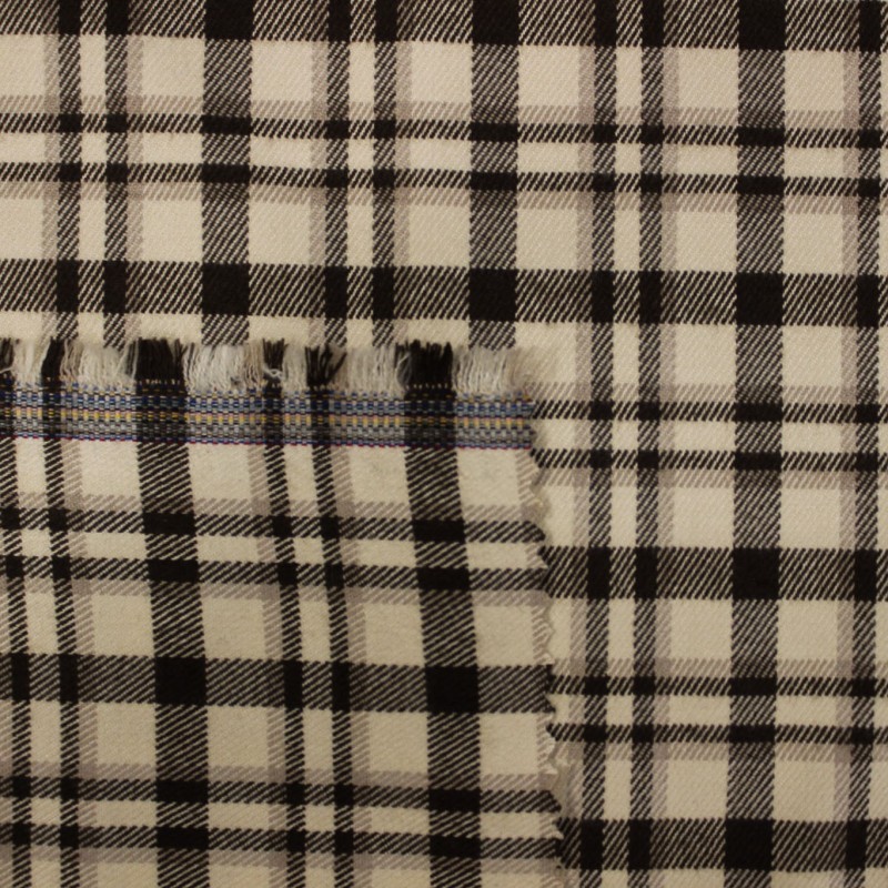 Tessuto Scozzese Panna e Marrone | Tessuto per Giacca