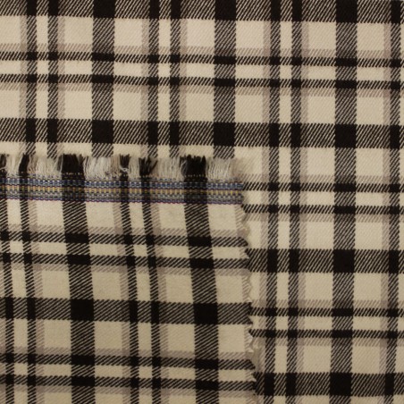 Tessuto Scozzese Panna e Marrone | Tessuto per Giacca