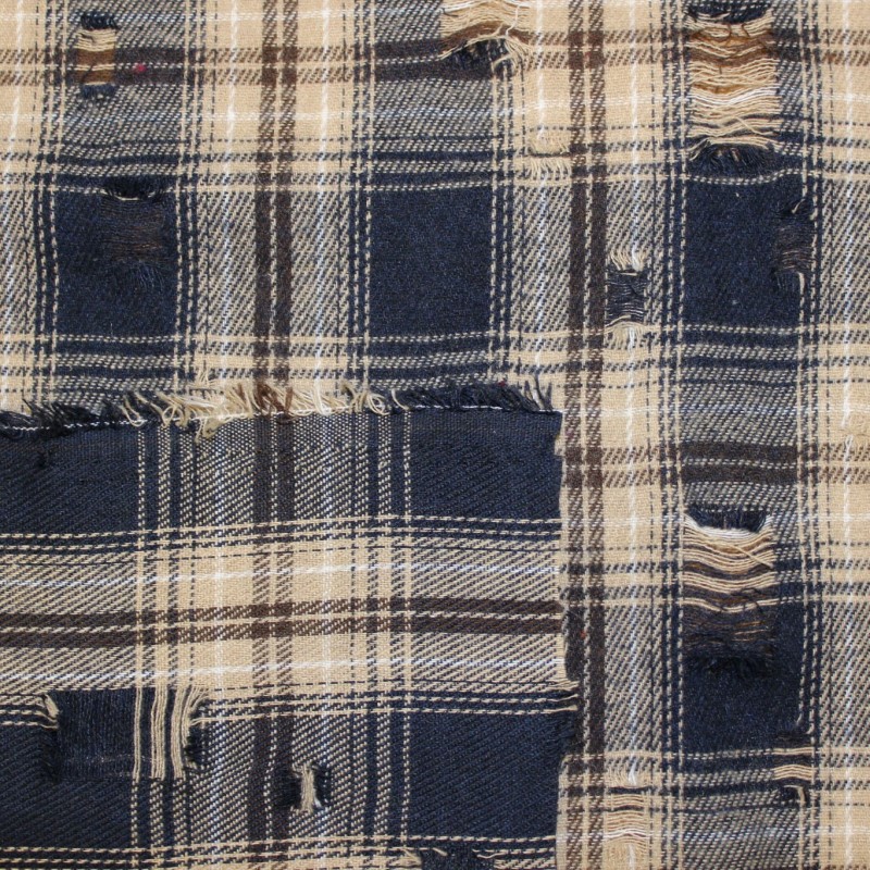 Flanella Scozzese Marrone Beige | Quadra 6 cm | 72PL 22CO 3EA | 203 g/mtl