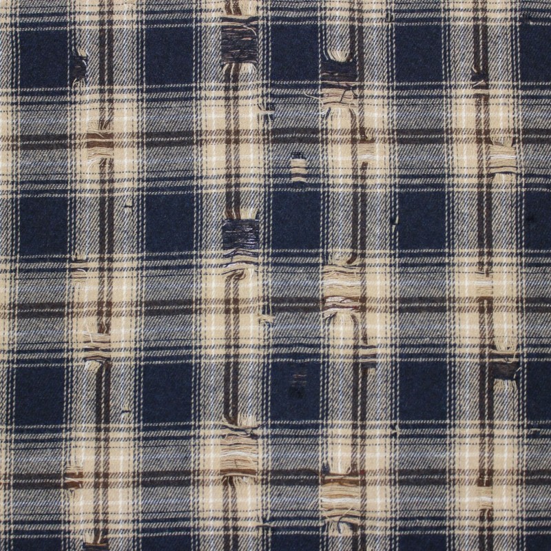 Flanella Scozzese Marrone Beige | Quadra 6 cm | 72PL 22CO 3EA | 203 g/mtl