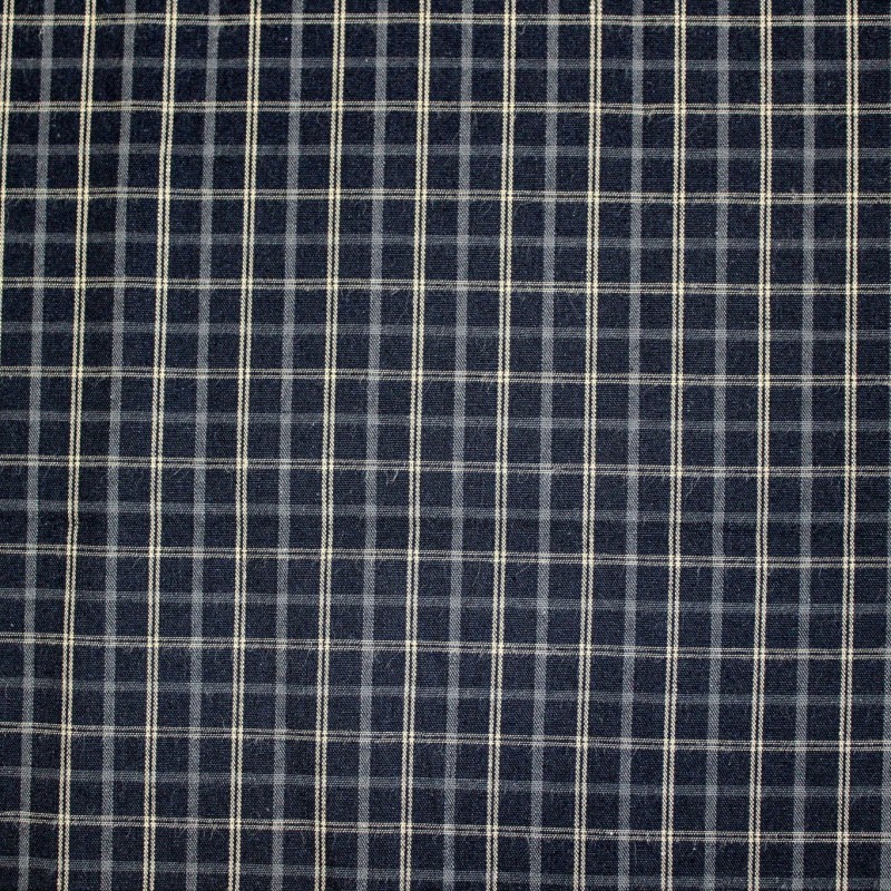 Popeline a Quadri Fondo Nero | Tessuto Camiceria Elegante al Metro