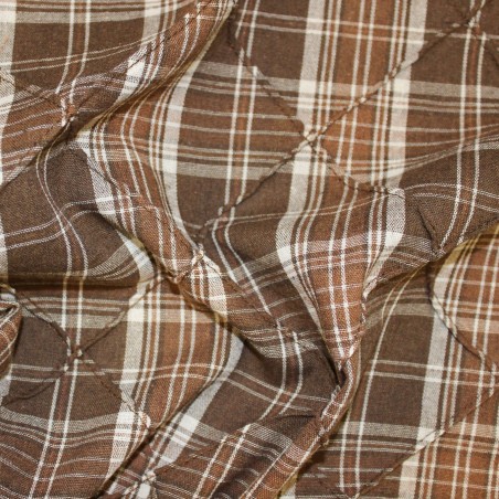 Tessuto Scozzese Marrone e Bianco con Rombi | Cotone Poliestere | Tessuto per camicia