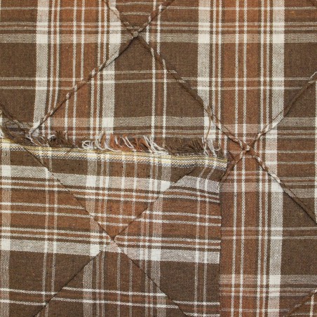 Tessuto Scozzese Marrone e Bianco con Rombi | Cotone Poliestere | Tessuto per camicia