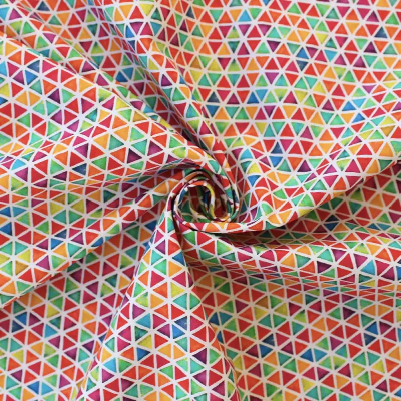 TESSUTO DI COTONE FANTASIA MULTICOLOR