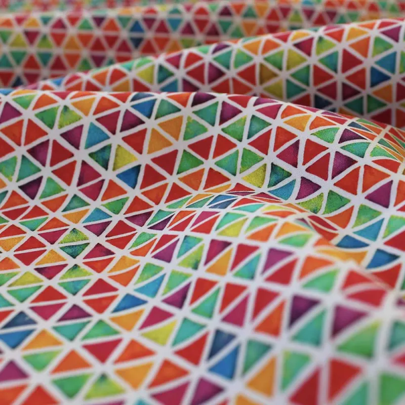 TESSUTO DI COTONE FANTASIA MULTICOLOR