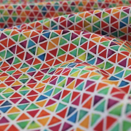 TESSUTO DI COTONE FANTASIA MULTICOLOR