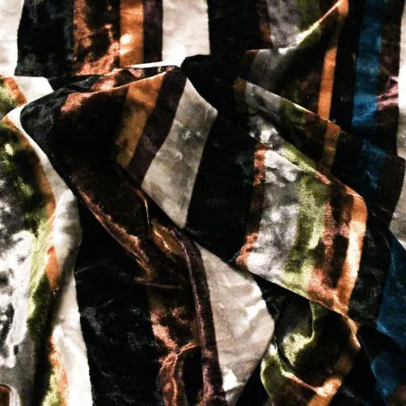 TESSUTO CINIGLIA RIGHE MULTICOLOR - ABBIGLIAMENTO