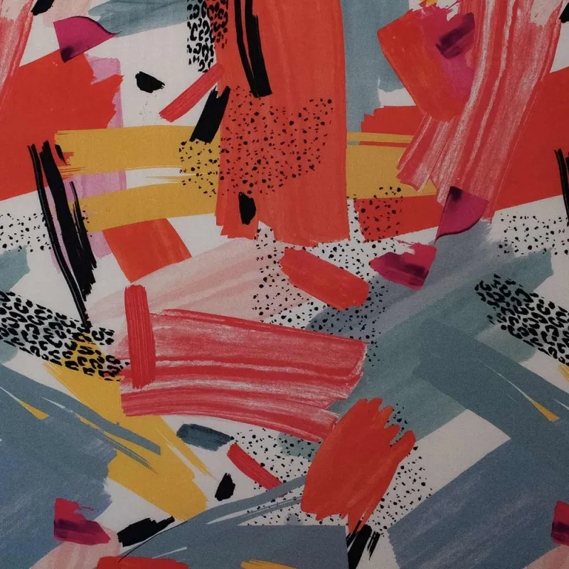 Viscosa tessuto fantasia astratta | iltessutaio.it Tessuti naturali