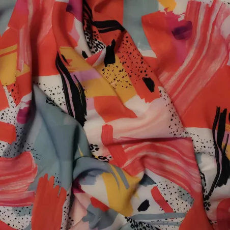 Viscosa tessuto fantasia astratta | iltessutaio.it Tessuti naturali