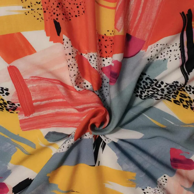 Viscosa tessuto fantasia astratta | iltessutaio.it Tessuti naturali