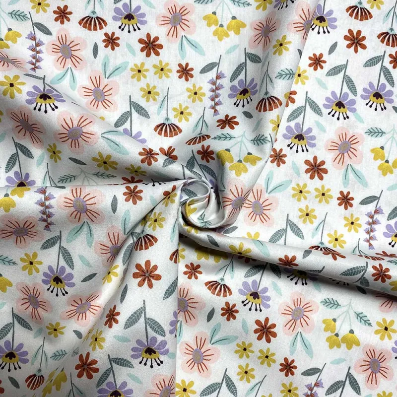 TESSUTO DI COTONE FANTASIA FLOREALE OEKO-TEX 100 DESIGN BY POPPY