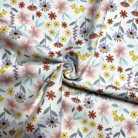 TESSUTO DI COTONE FANTASIA FLOREALE OEKO-TEX 100 DESIGN BY POPPY