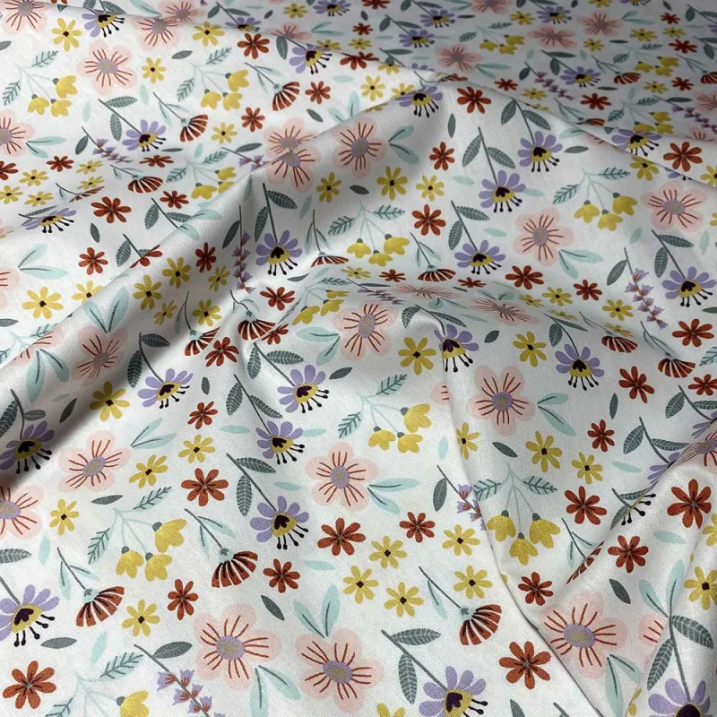 TESSUTO DI COTONE FANTASIA FLOREALE OEKO-TEX 100 DESIGN BY POPPY