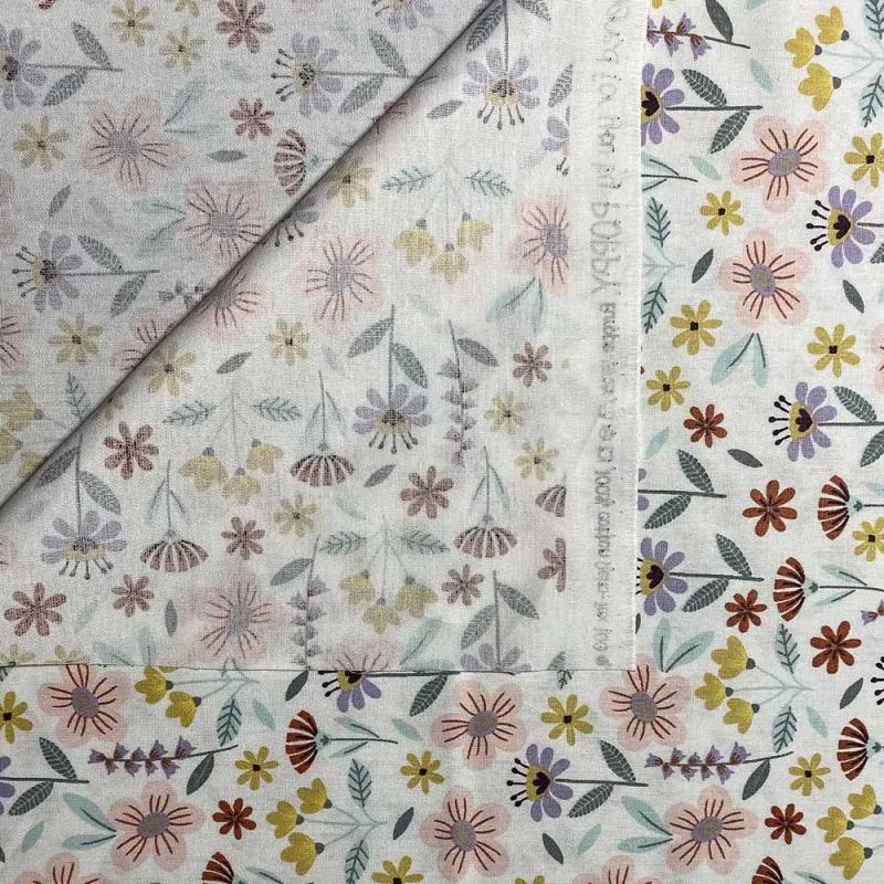 TESSUTO DI COTONE FANTASIA FLOREALE OEKO-TEX 100 DESIGN BY POPPY