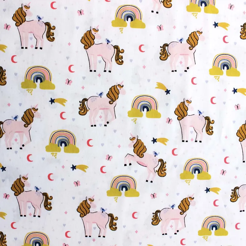 TESSUTO DI COTONE FANTASIA UNICORNI OEKO TEX 100 BY POPPY