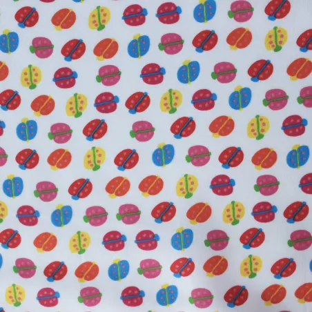TESSUTO DI COTONE FANTASIA COCCINELLE - TESSUTI PER IL FAI DA TE