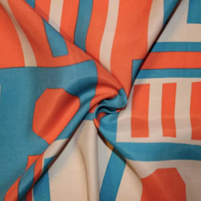 Raso di viscosa fantasia geometrica | tessuti pregiati a buon prezzo